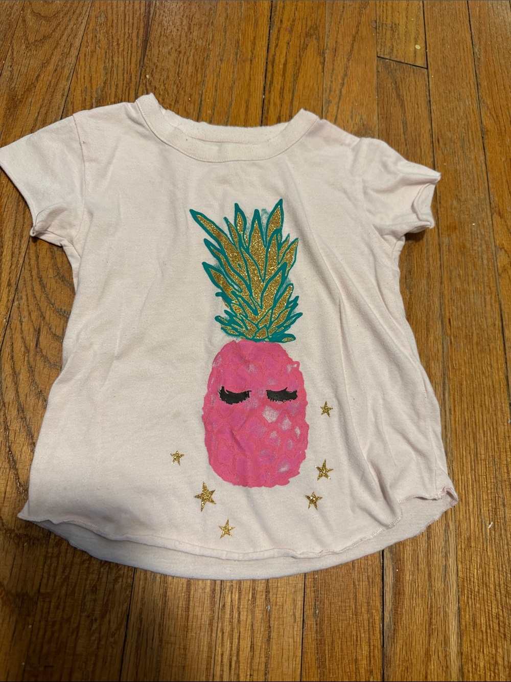 Girls Pink Pineapple Graphic Tee